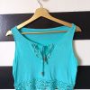 Polera crop top  turquesa