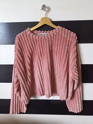 Chaleco acanalado  palo rosa Zara